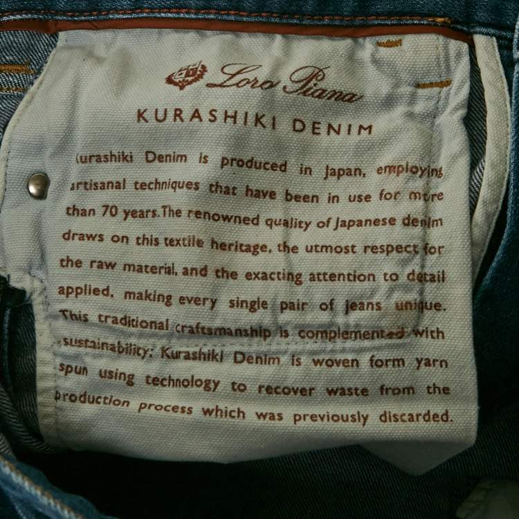 Pre Owned Loro Piana Blue Cotton Regular Fit Jeans Waist M/Waist 31"