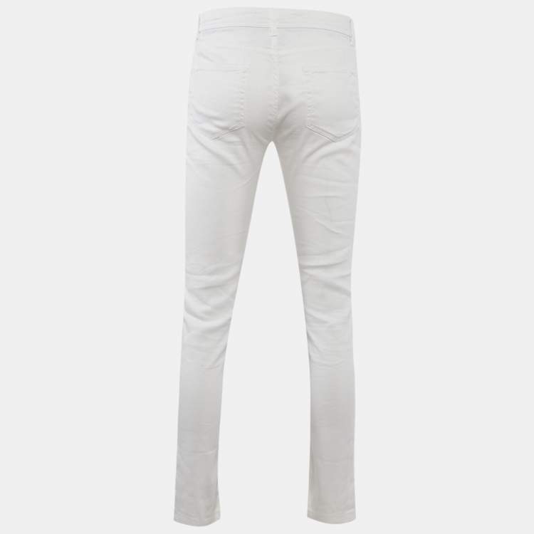 Pre Owned Loro Piana White Cotton Regular Fit Jeans Waist M/Waist 32"