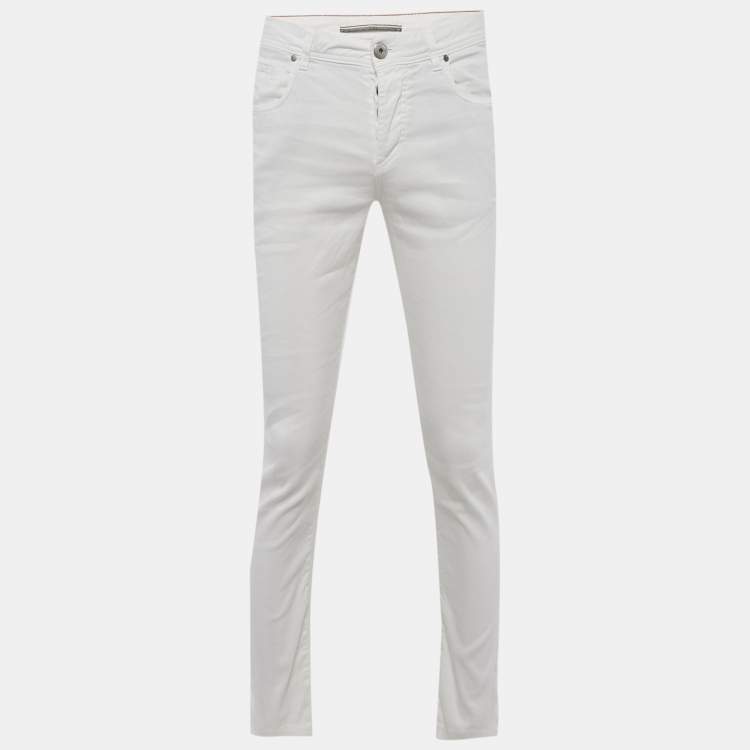 Pre Owned Loro Piana White Cotton Regular Fit Jeans Waist M/Waist 32"