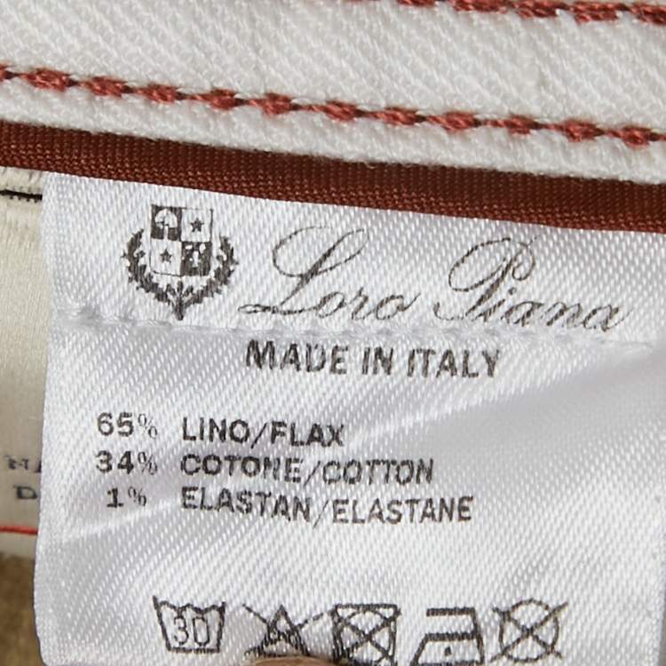 Pre Owned Loro Piana White Cotton Regular Fit Jeans Waist M/Waist 32"