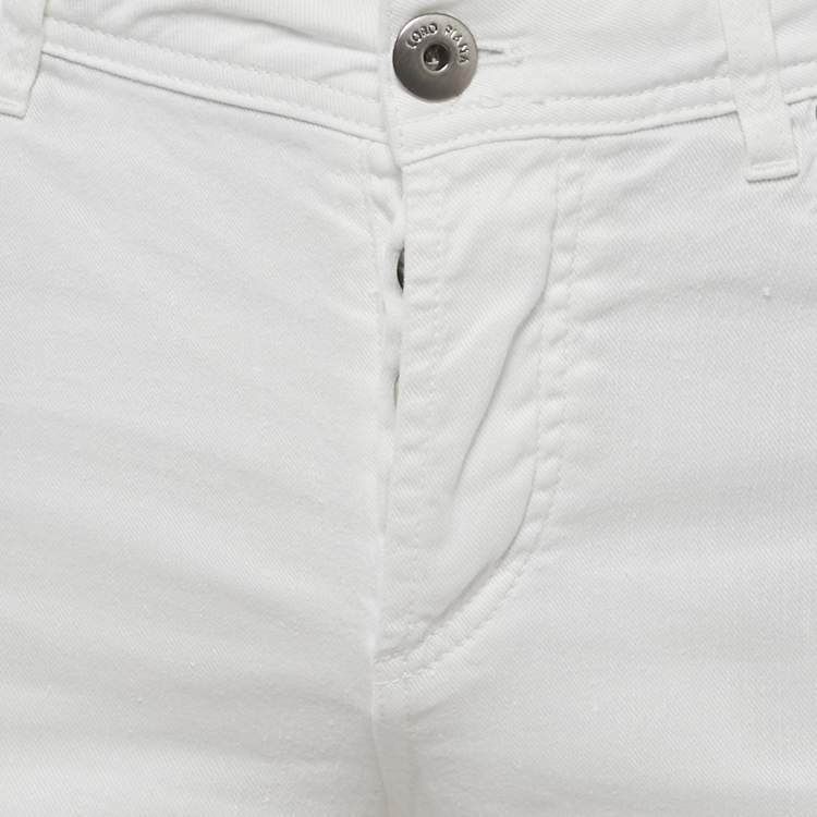 Pre Owned Loro Piana White Cotton Regular Fit Jeans Waist M/Waist 32"