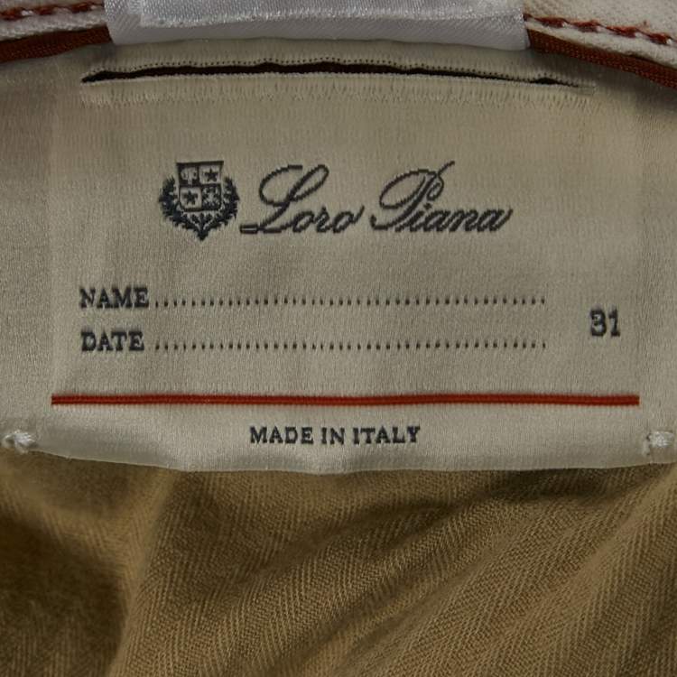 Pre Owned Loro Piana White Cotton Regular Fit Jeans Waist M/Waist 32"