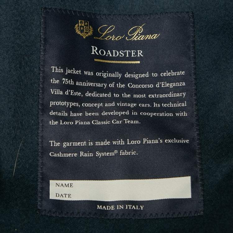 Pre Owned Loro Piana Navy Blue Cashmere Zip Up Jacket Zip Up M