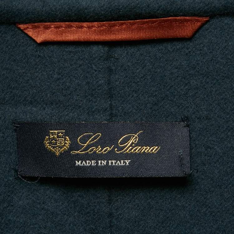 Pre Owned Loro Piana Navy Blue Cashmere Zip Up Jacket Zip Up M