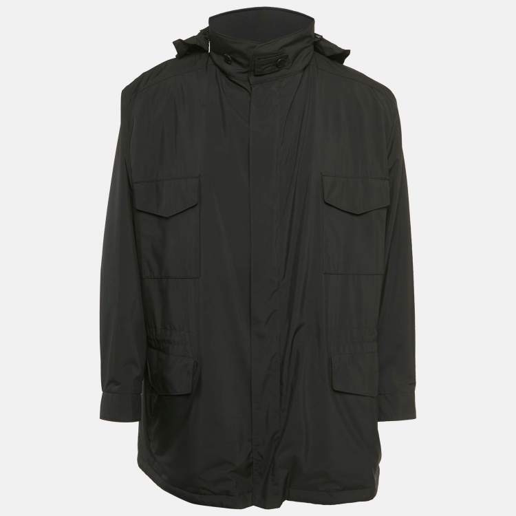 Pre Owned Loro Piana Grey Synthetic Traveller Windmate Jacket 5XL