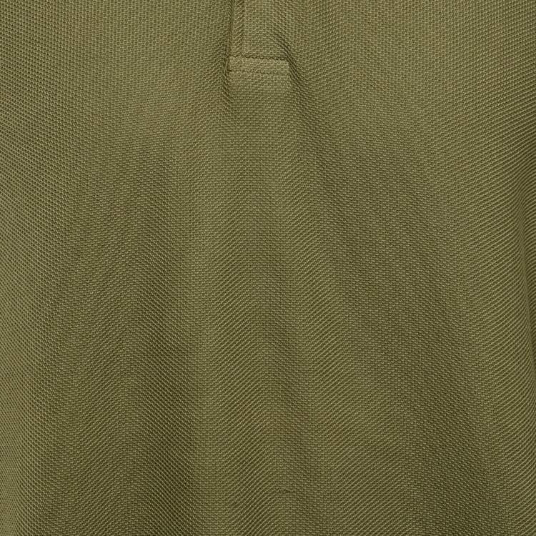 Pre Owned Loro Piana Green Pique Cotton Long Sleeve Polo T-Shirt 4XL