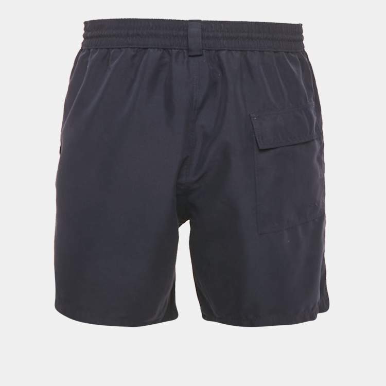 Pre Owned Loro Piana Navy Blue Crepe Swim Shorts XL