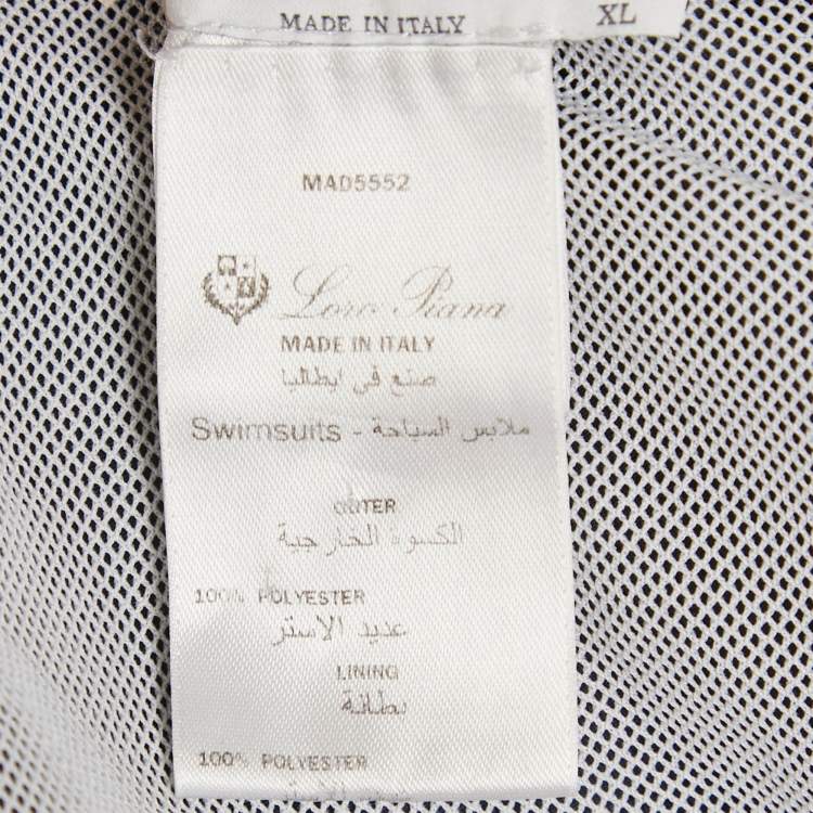 Pre Owned Loro Piana Navy Blue Crepe Swim Shorts XL