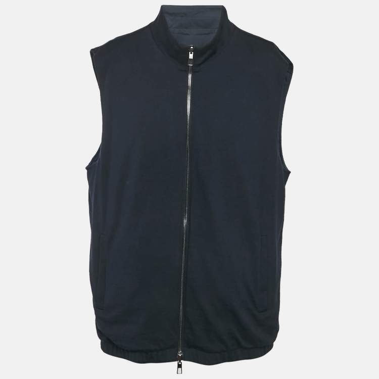 مملوكة مسبقًا Loro Piana Blue Nylon Reversible Vest 4XL