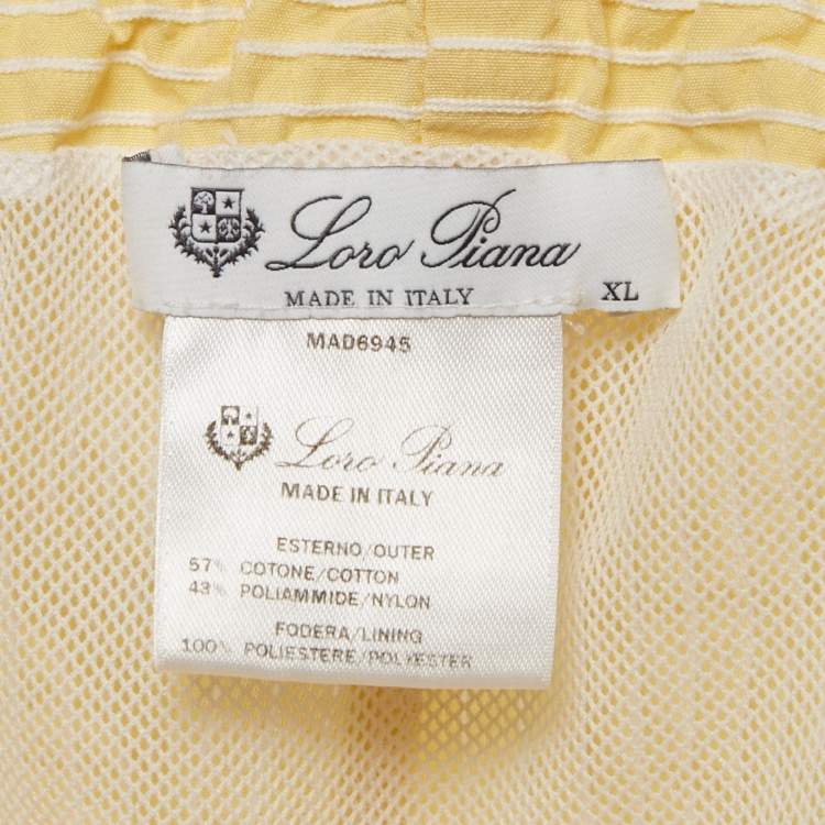 Pre Owned Loro Piana Yellow Striped Cotton Shorts XL