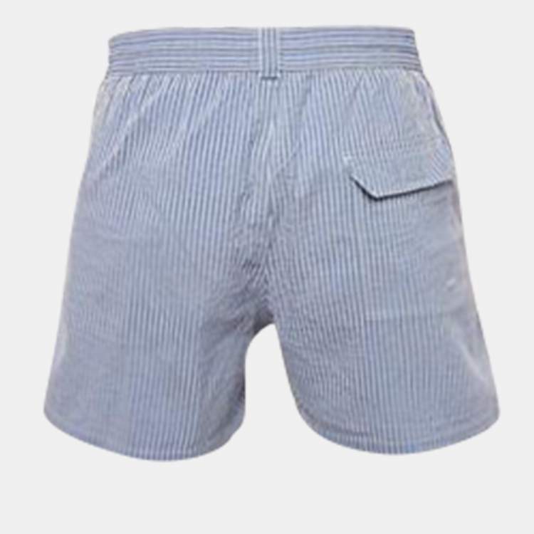 Pre Owned Loro Piana Blue Striped Cotton Shorts XL