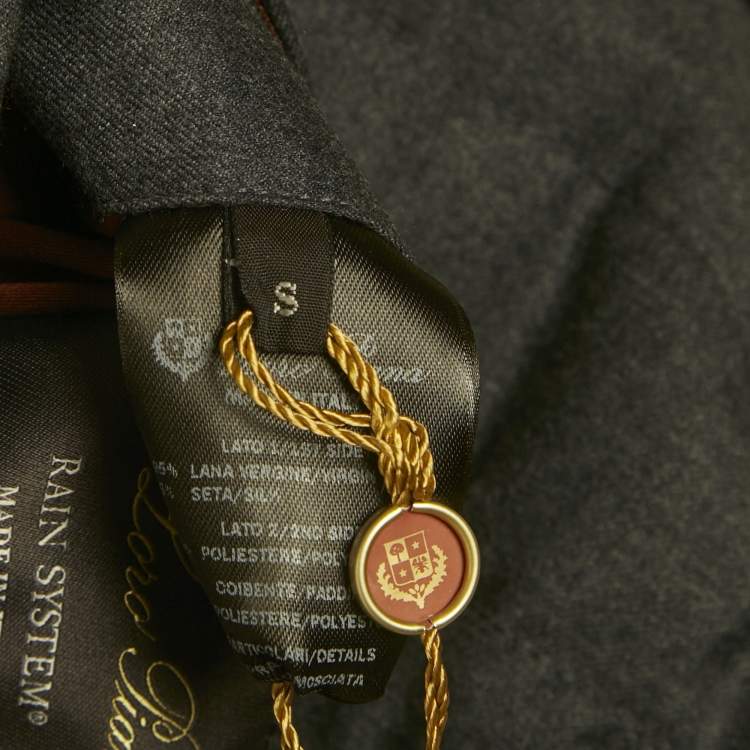 Pre Owned Loro Piana Grey/Green Wool and Nylon Reversible Vest S