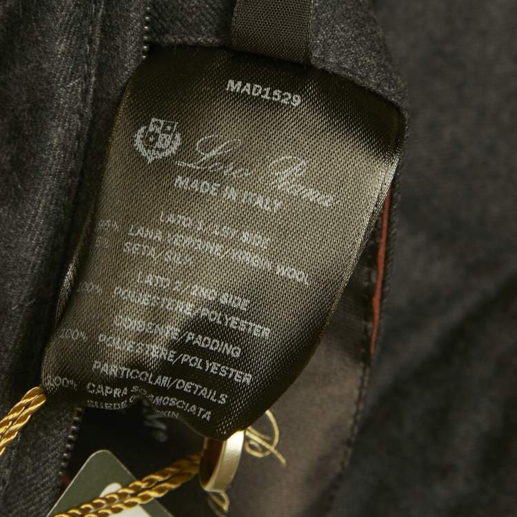 Pre Owned Loro Piana Grey/Green Wool and Nylon Reversible Vest S