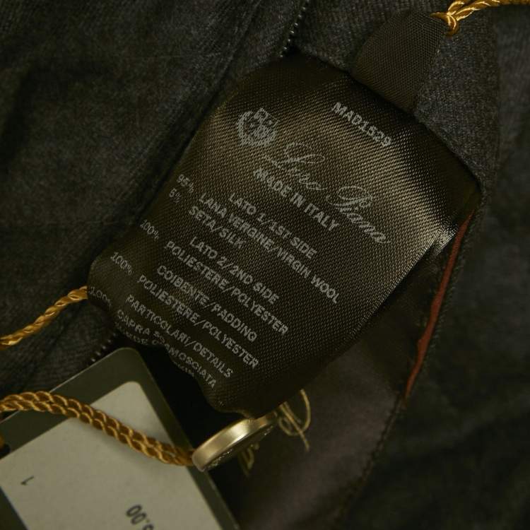 Pre Owned Loro Piana Grey/Green Wool and Nylon Reversible Vest S