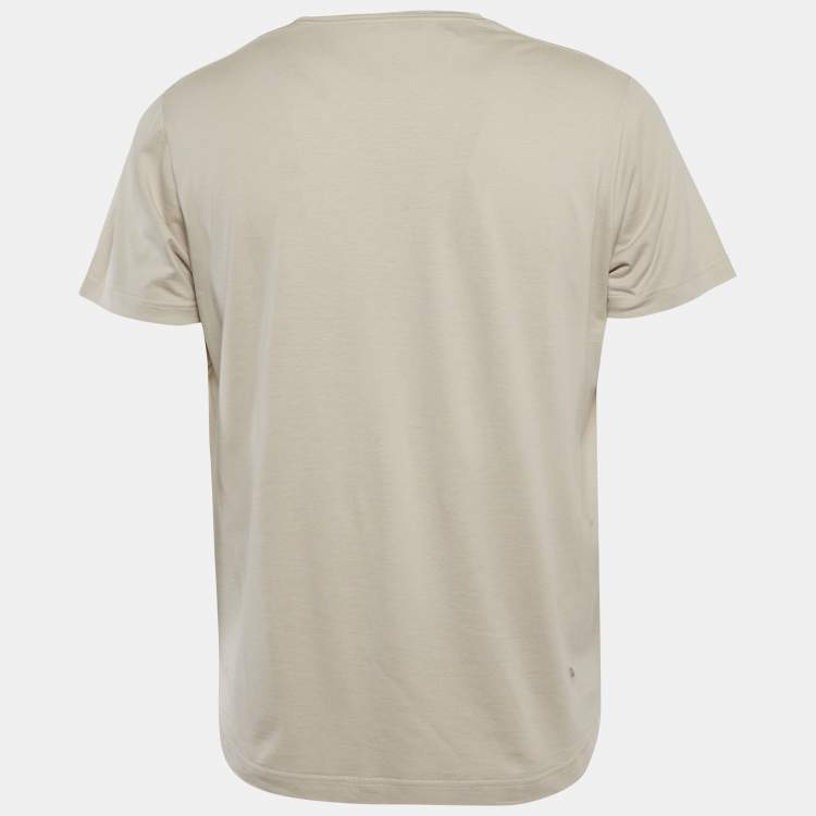 Pre Owned Loro Piana Beige Jersey Crew Neck T-Shirt L