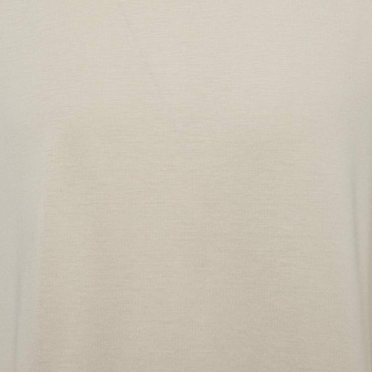 Pre Owned Loro Piana Beige Jersey Crew Neck T-Shirt L