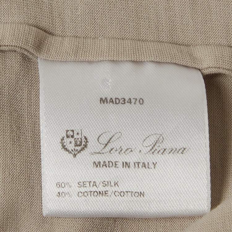 Pre Owned Loro Piana Beige Jersey Crew Neck T-Shirt L
