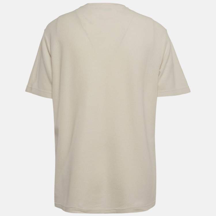 Pre Owned Loro Piana Cream Pique Patch Pocket T-Shirt XL