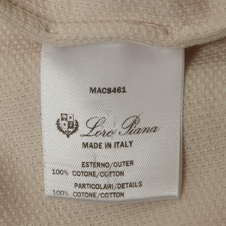 Pre Owned Loro Piana Cream Pique Patch Pocket T-Shirt XL