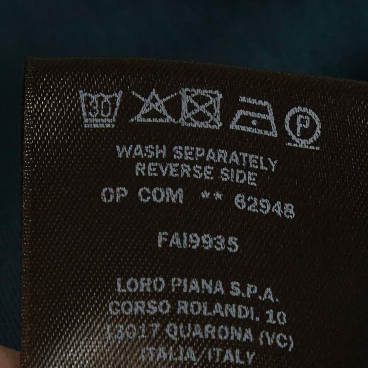 Pre Owned Loro Piana Teal Blue Jersey Polo T-Shirt M