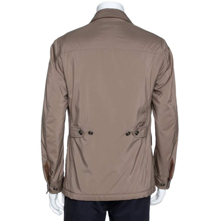 Pre Owned Loro Piana Ecru Synthetic Cashmere Lined Traveller Jacket S