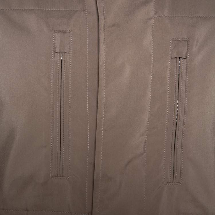 Pre Owned Loro Piana Ecru Synthetic Cashmere Lined Traveller Jacket S