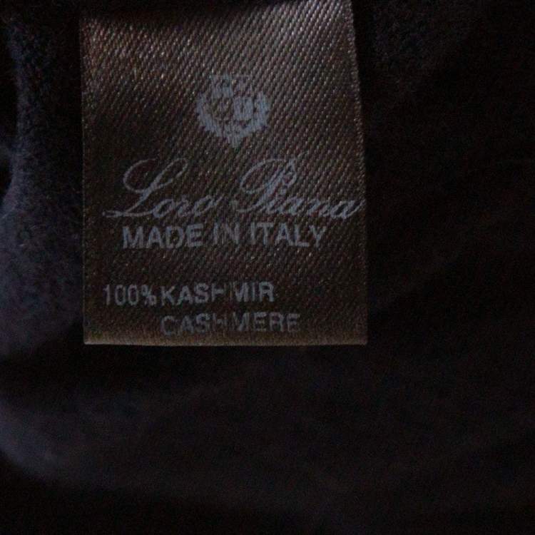 Pre Owned Loro Piana Navy Blue Cashmere V-Neck Sweater XL