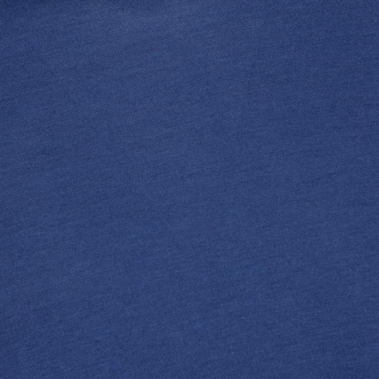 Pre Owned Loro Piana Navy Blue Silk & Cotton Long Sleeve T-Shirt L