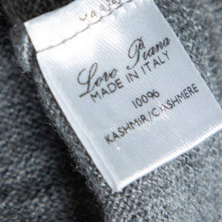 Pre Owned Loro Piana Grey Cashmere Crewneck Sweater L