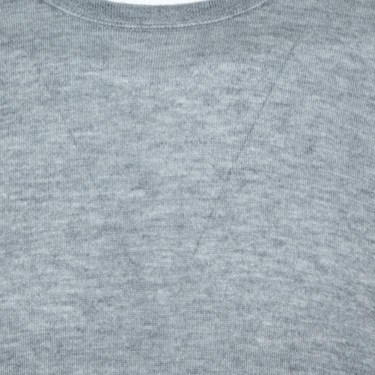 Pre Owned Loro Piana Grey Cashmere Crewneck Sweater L
