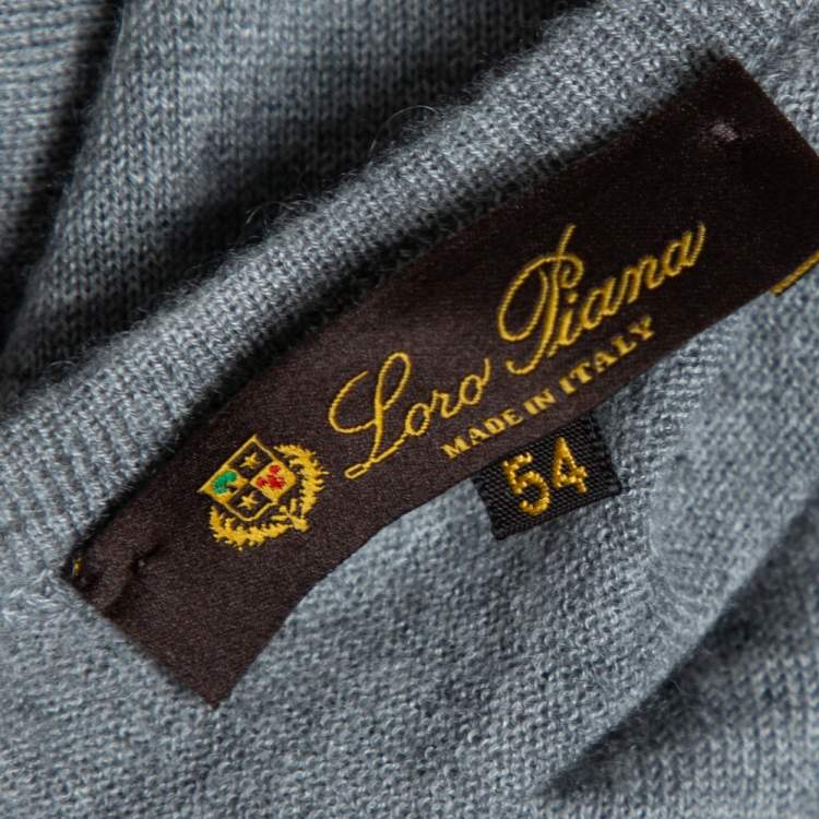 Pre Owned Loro Piana Grey Cashmere Crewneck Sweater L