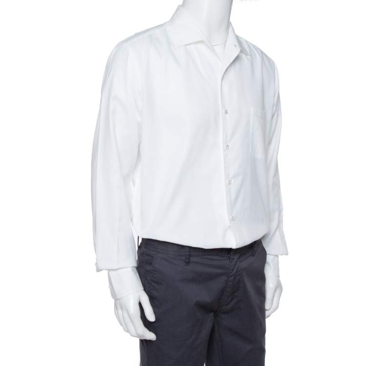 Pre Owned Loro Piana White Cotton Long Sleeve Shirt XL