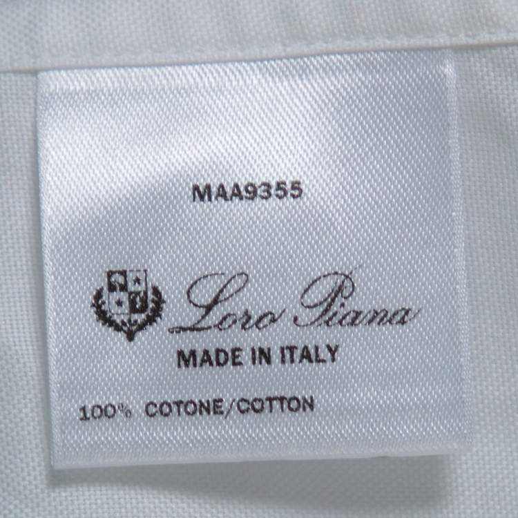 Pre Owned Loro Piana White Cotton Long Sleeve Shirt XL