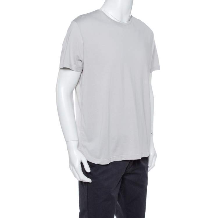 Short-sleeved, crew-neck jumper in silk and cotton | GIORGIO ARMANI Man