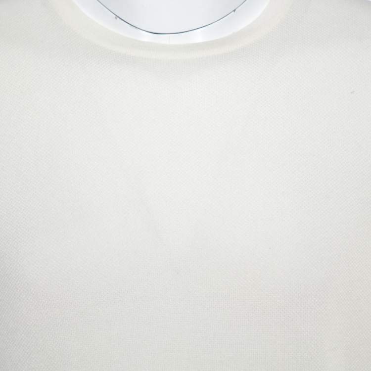 Pre Owned Loro Piana Off White Knit Crew Neck Jumper L