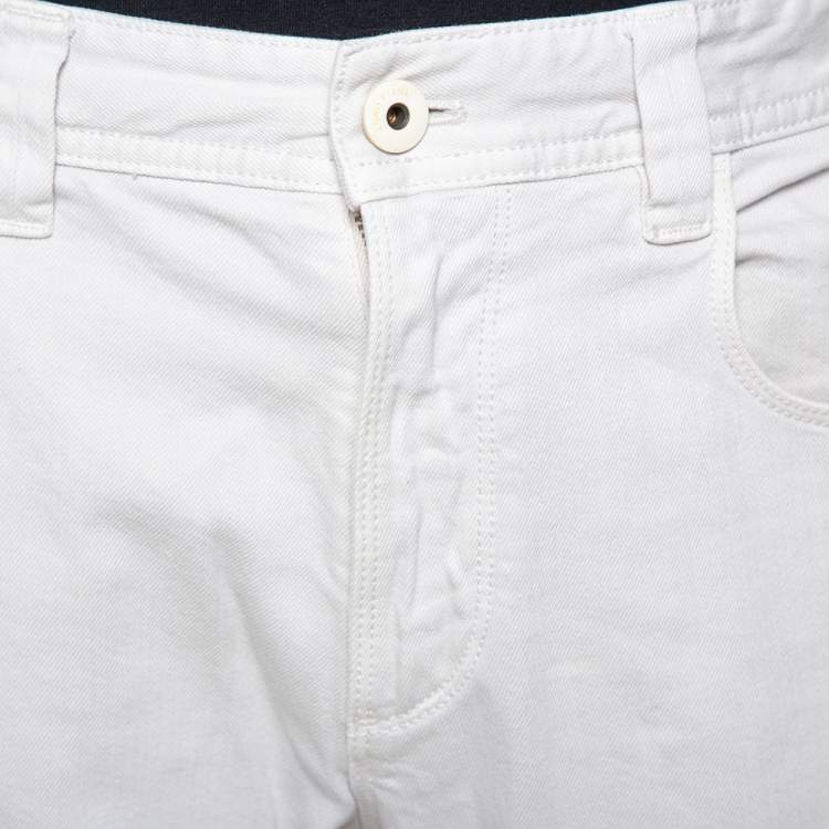 Pre Owned Loro Piana Light Grey Denim Tapered Leg Jeans XXL
