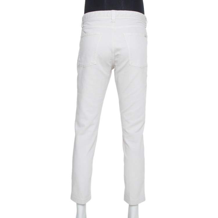 Pre Owned Loro Piana Light Grey Denim Tapered Leg Jeans XXL