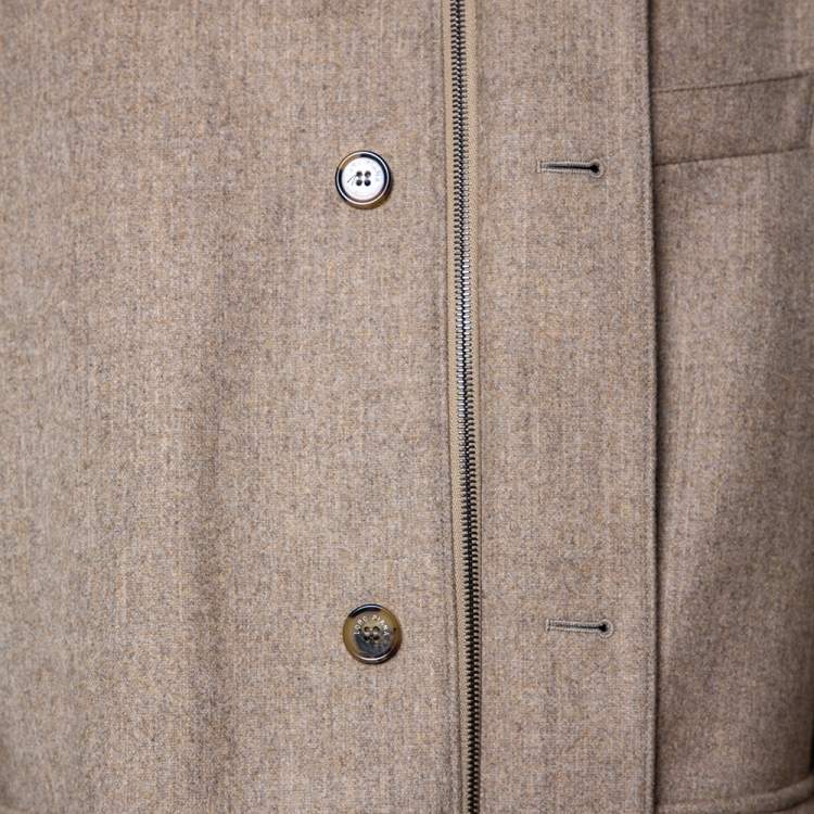 Pre Owned Loro Piana Storm System Beige Wool & Cashmere Jacket XXL 