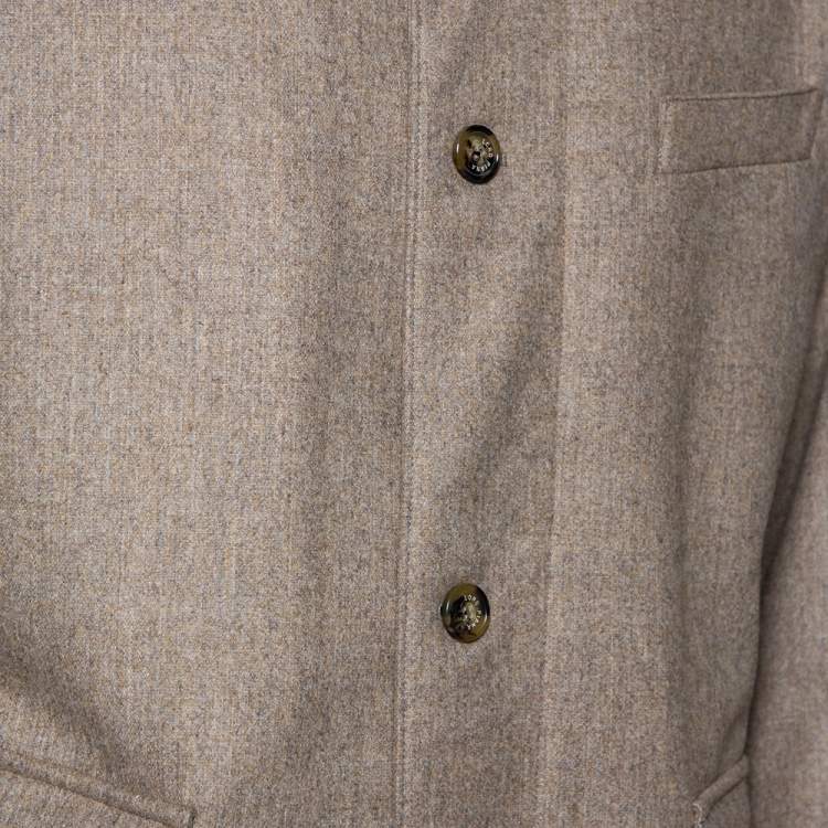 Pre Owned Loro Piana Storm System Beige Wool & Cashmere Jacket XXL 