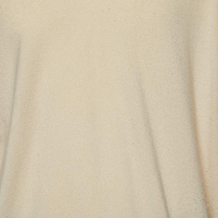Pre Owned Loro Piana Beige Cashmere Knit V Neck Sweater XL