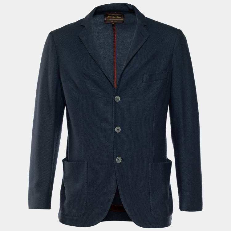 Pre Owned Loro Piana Dark Blue Wool  Button Front Jacket M
