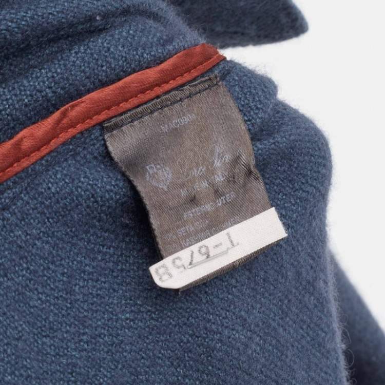 Pre Owned Loro Piana Dark Blue Wool  Button Front Jacket M
