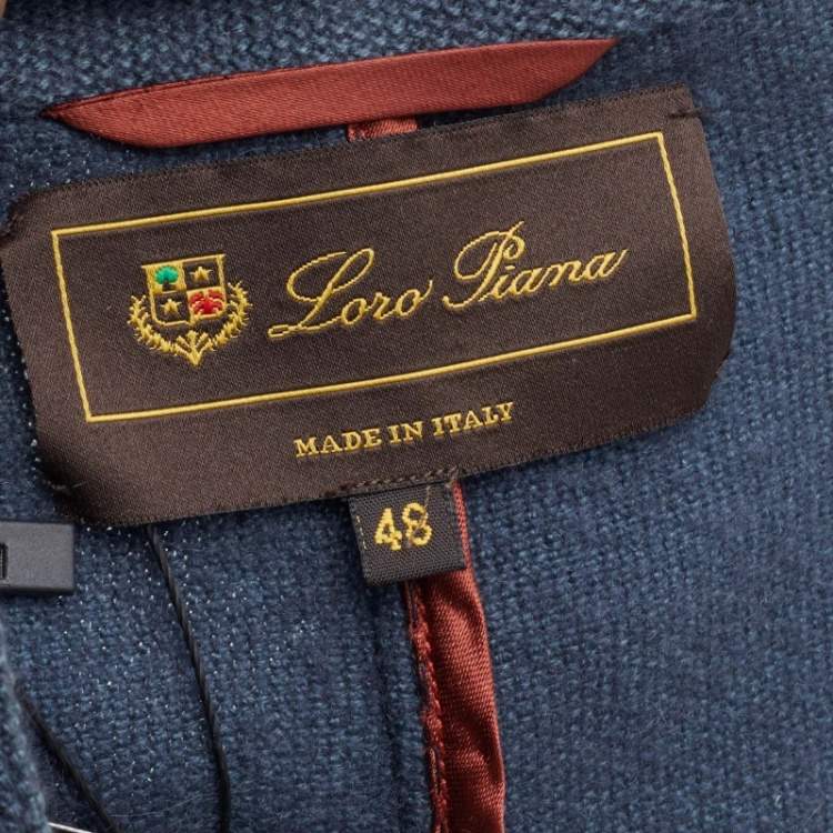 Pre Owned Loro Piana Dark Blue Wool  Button Front Jacket M