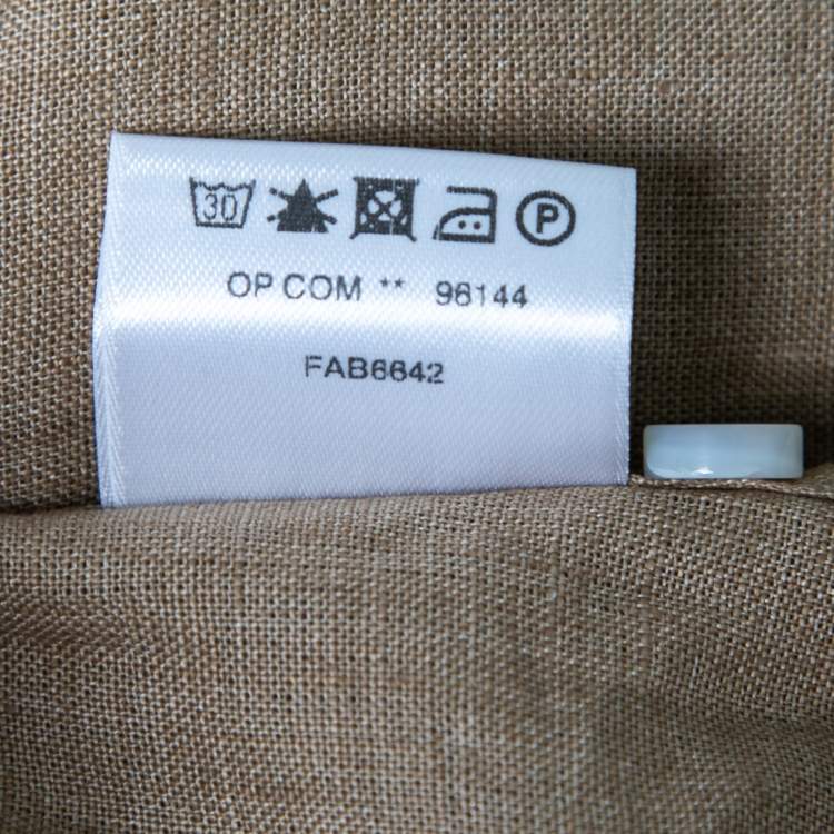 Pre Owned Loro Piana Brown Linen Button Front Shirt M