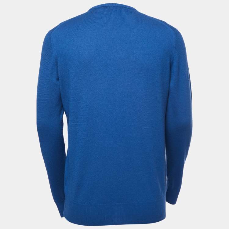 Pre Owned Loro Piana Blue Baby Cashmere Long Sleeve Sweater XL