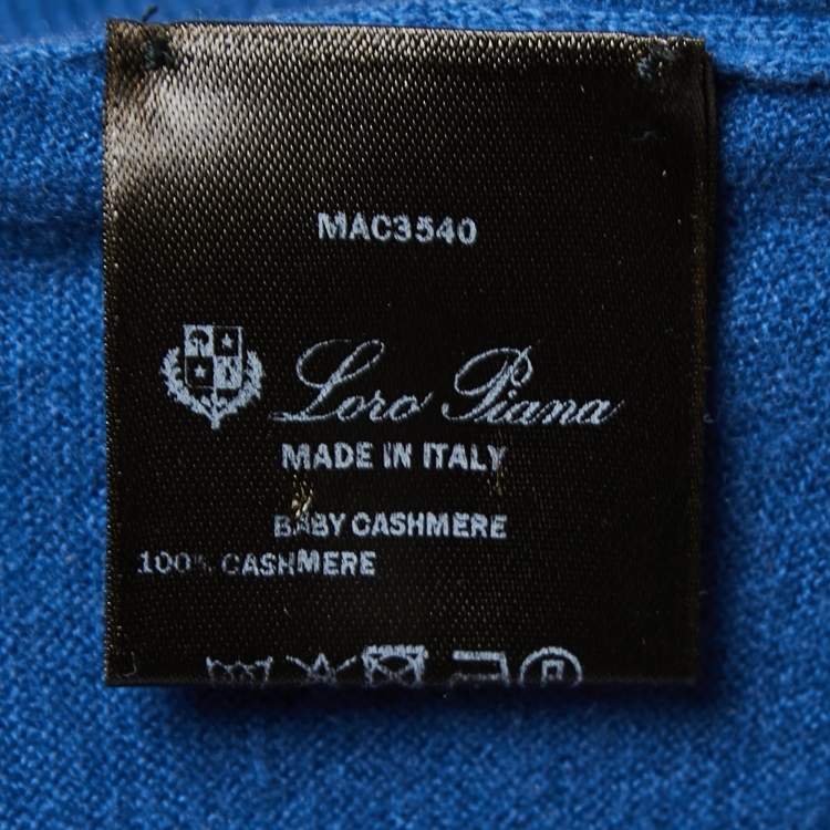 Pre Owned Loro Piana Blue Baby Cashmere Long Sleeve Sweater XL