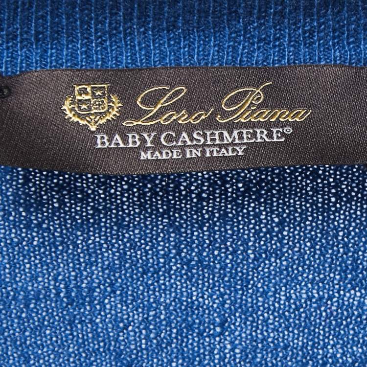 Pre Owned Loro Piana Blue Baby Cashmere Long Sleeve Sweater XL