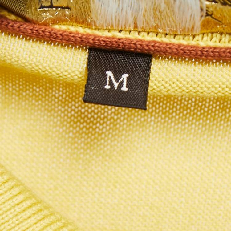 Pre Owned Loro Piana Yellow Cotton Knit Polo T-Shirt M