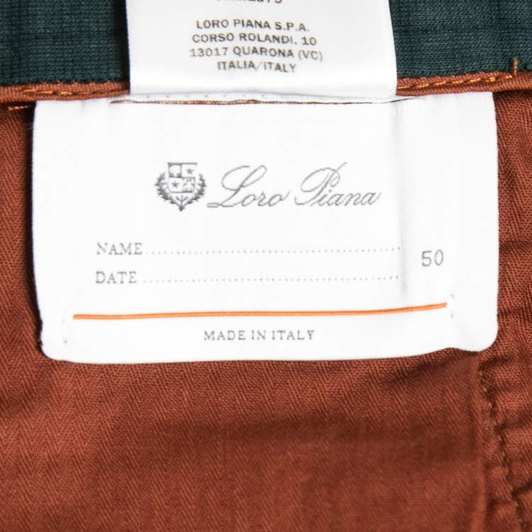 Pre Owned Loro Piana Green Cotton Knit Trousers L