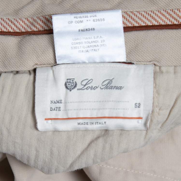 مملوكة مسبقًا Loro Piana Beige Cotton Bermuda Shorts XL